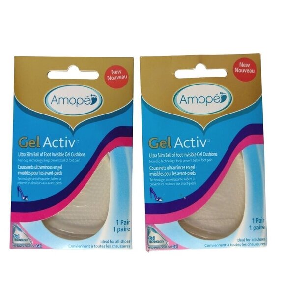 Amope Gel Active Ultra Slim Ball of Foot Cushions Lot of 2 - Picture 1 of 2